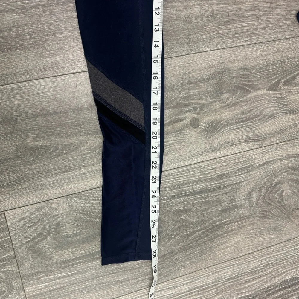 ALO Yoga Elevate Hi-Rise Leggings Navy Gray Mesh Colorblock Size XS GUC